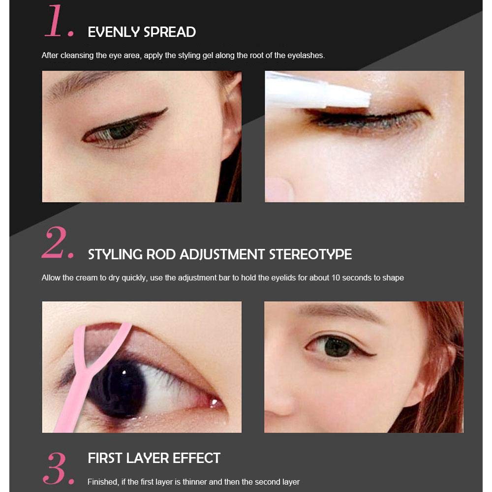 Applying double eyelid glue for a natural crease effect