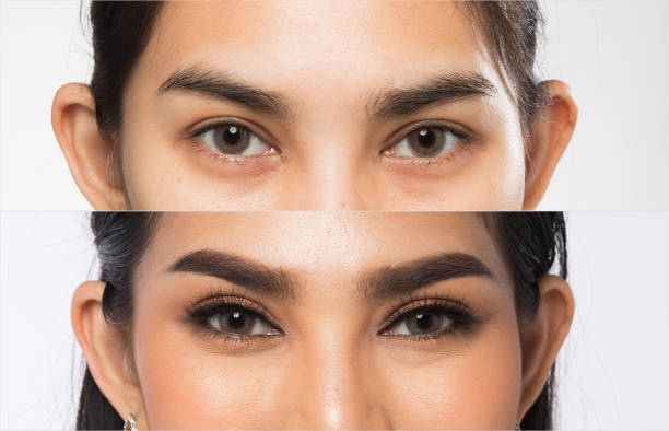 Fuller and defined brows achieved using eyebrow enhancer.