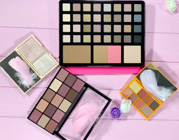 Eyeshadow palettes in different sizes for comparison