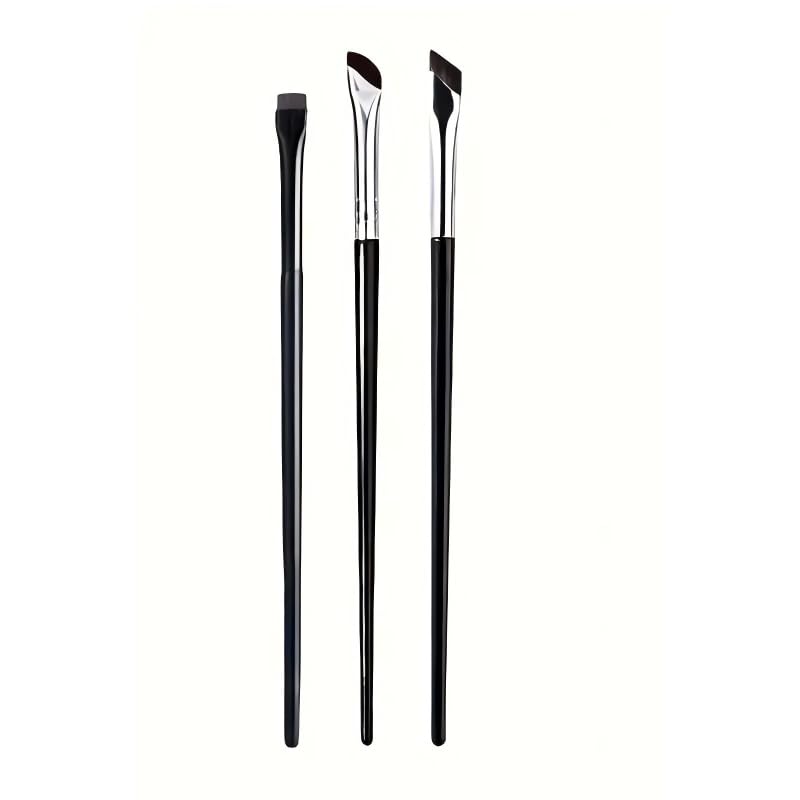 3-Piece Eyeliner Brush Set – Precision Makeup Brushes for Liquid, Gel & Cream Liners | Ultra-Fine Synthetic Bristles & Non-Slip Handles for Defined Eye Looks