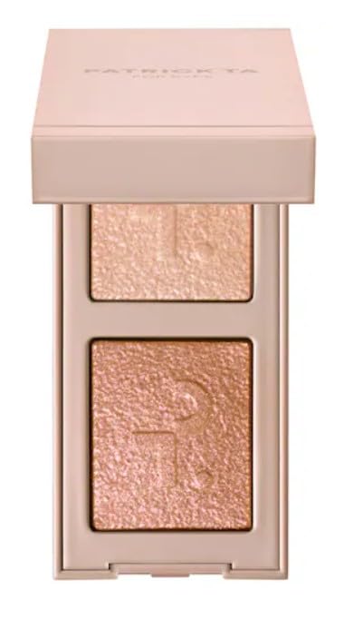 PATRICK TA Major Dimensions Eye Illusions Eyeshadow Duo, Talk to My Team, Champagne Sparkle/Pink top Sparkle
