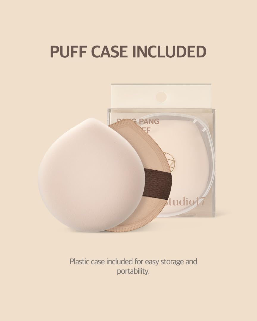 STUDIO17 Pang Pang Makeup Powder Puff 1 Pc | Big Makeup Sponge for Foundation | Fluffy Cushion Puff Blender With Latex | Korean Makeup Puff for Foundation and Powder | 2.2In Diamater