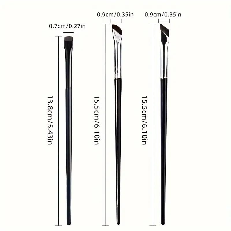 3-Piece Eyeliner Brush Set – Precision Makeup Brushes for Liquid, Gel & Cream Liners | Ultra-Fine Synthetic Bristles & Non-Slip Handles for Defined Eye Looks