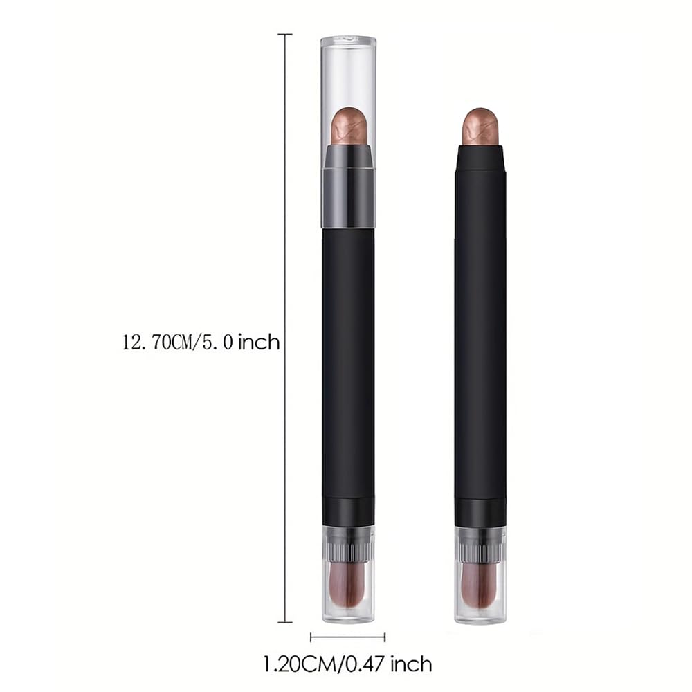 Dual-Ended Eyeshadow Stick, Waterproof Creamy Powder Shadow for Highlight and Contour, Long-Lasting Smudge-Proof, Vegan, Easy Blendable, 0.17 Oz (3#, 1 Count (Pack of 1))