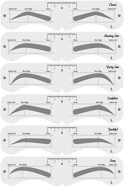 Eyebrow Stencils,Reusable Eye Brow Drawing , DIY Eyebrow Shaping Grooming Template Card Women Beauty Set