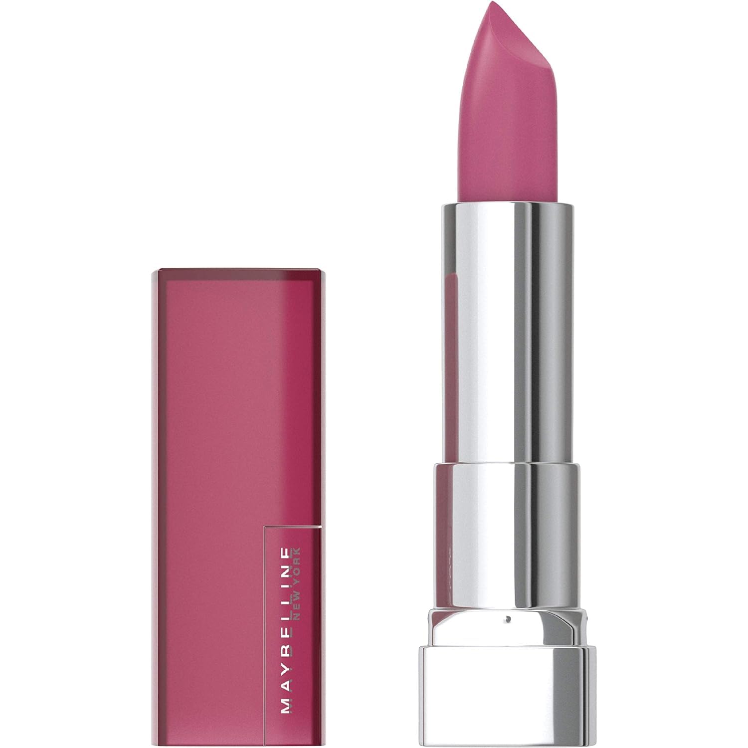 Maybelline Color Sensational Lipstick, Lip Makeup, Matte Finish, Hydrating Lipstick, Nude, Pink, Red, Plum Lip Color, Divine Wine, 1 Count