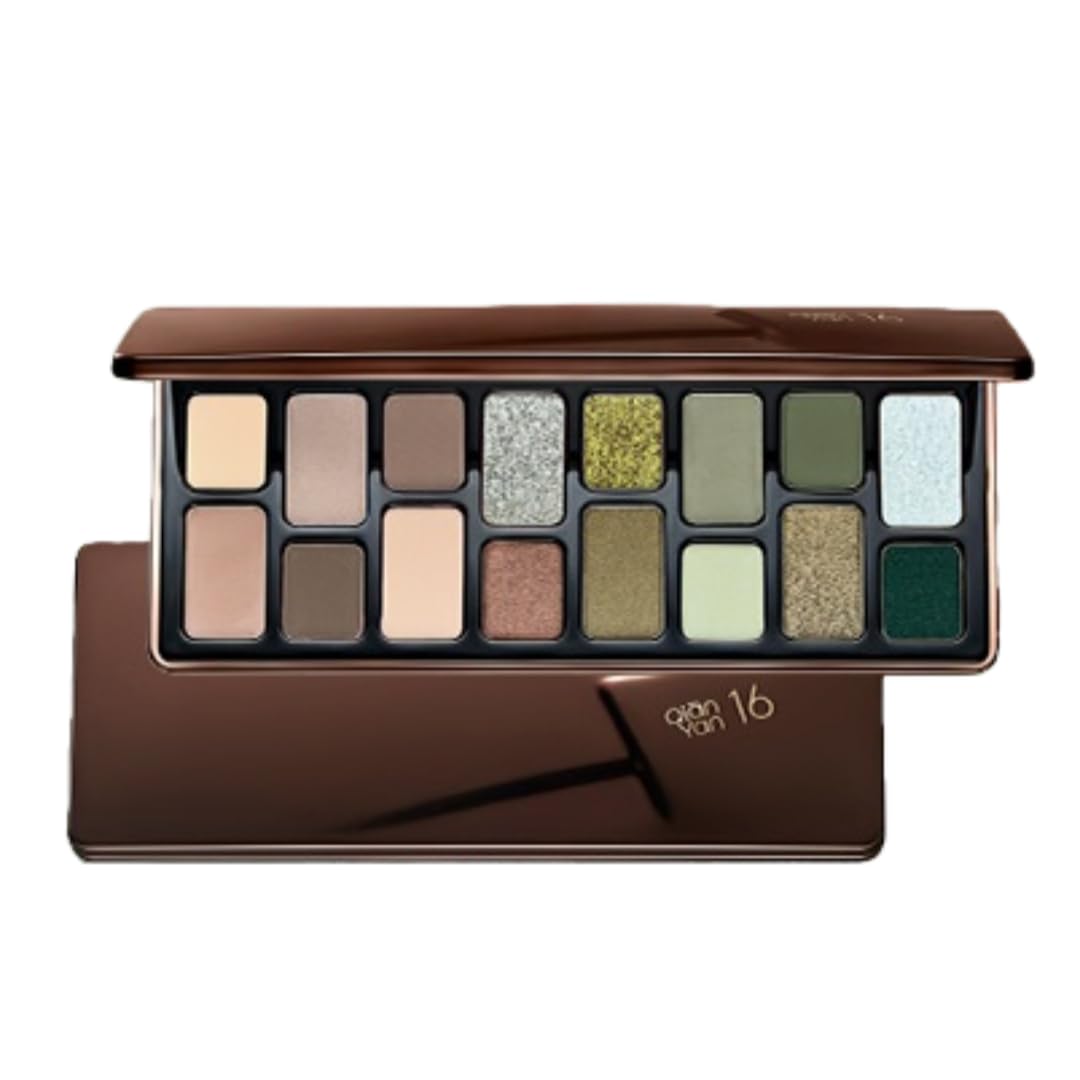 Cheeryep Qianyan 16 Color Eye Shadow Palette Pink Brown Cowboy Blue Multicolor Matte Pearl Smoky Eye Makeup Palette (15, 16g)
