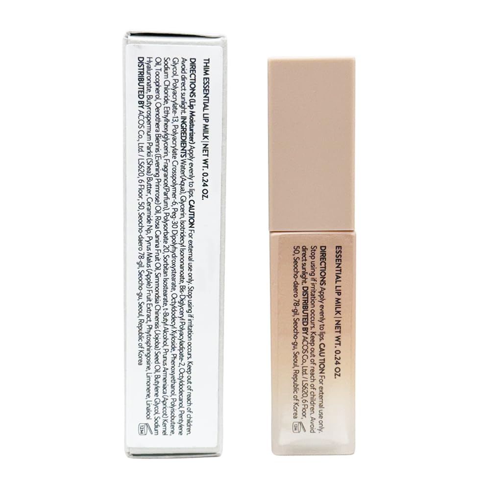 thim Essential Lip Milk - Moisturizing Lip Primer, Lip Balm with Shea Butter & Jojoba Oil, Hydrating and Long-lasting, Lip Treatment (7g / 0.24 fl.oz.)