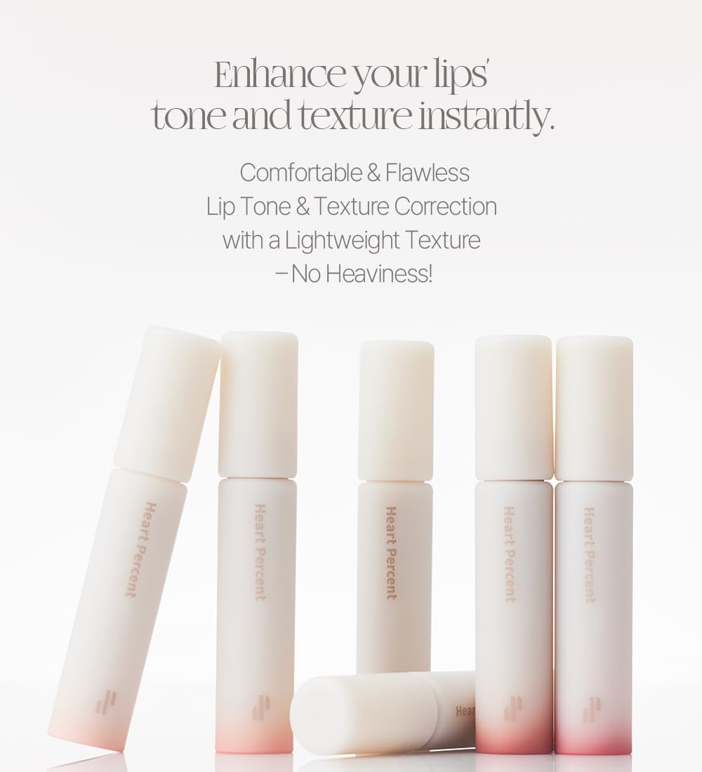 Heart Percent Dote On Mood All Cover Lip Base, Comfortable & Flawless Lip Tone & Texture Correction w/Lightweight Texture, #07. Vanilla Beige