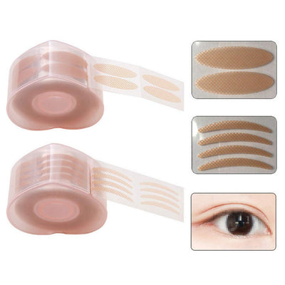 2 Rolls 600 Pairs Slim and Wide Single Side Double Eyelid Stickers Breathable Natural Invisible Eyelid Tape Sticker Instant Eye Lift for Hooded Droopy Uneven Mono-eyelids Small Eyes