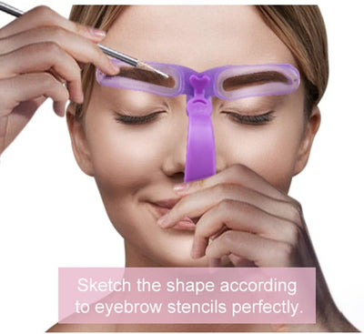 Eyebrow Stencils, Eyebrow Template, Eyebrow Shaping Kit,8 Styles Reusable Eyebrow Stencil with Handle and Strap, Washable