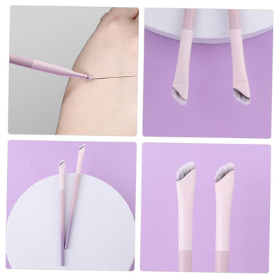 4pcs Angled Eyeliner Brush Eye Shadow and Brow Makeup Tools Soft Artificial Handle Practical for Precise Application and Easy Carry