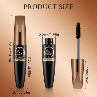 4D Silk Fiber Lash Mascara, Lengthening and Thick, 2025 New Black Fibre Mascaras, Waterproof Smudge Proof, Long Lasting, Fuller Lashes Amplify, All Day Exquisitely Full (Black, 1PCS)
