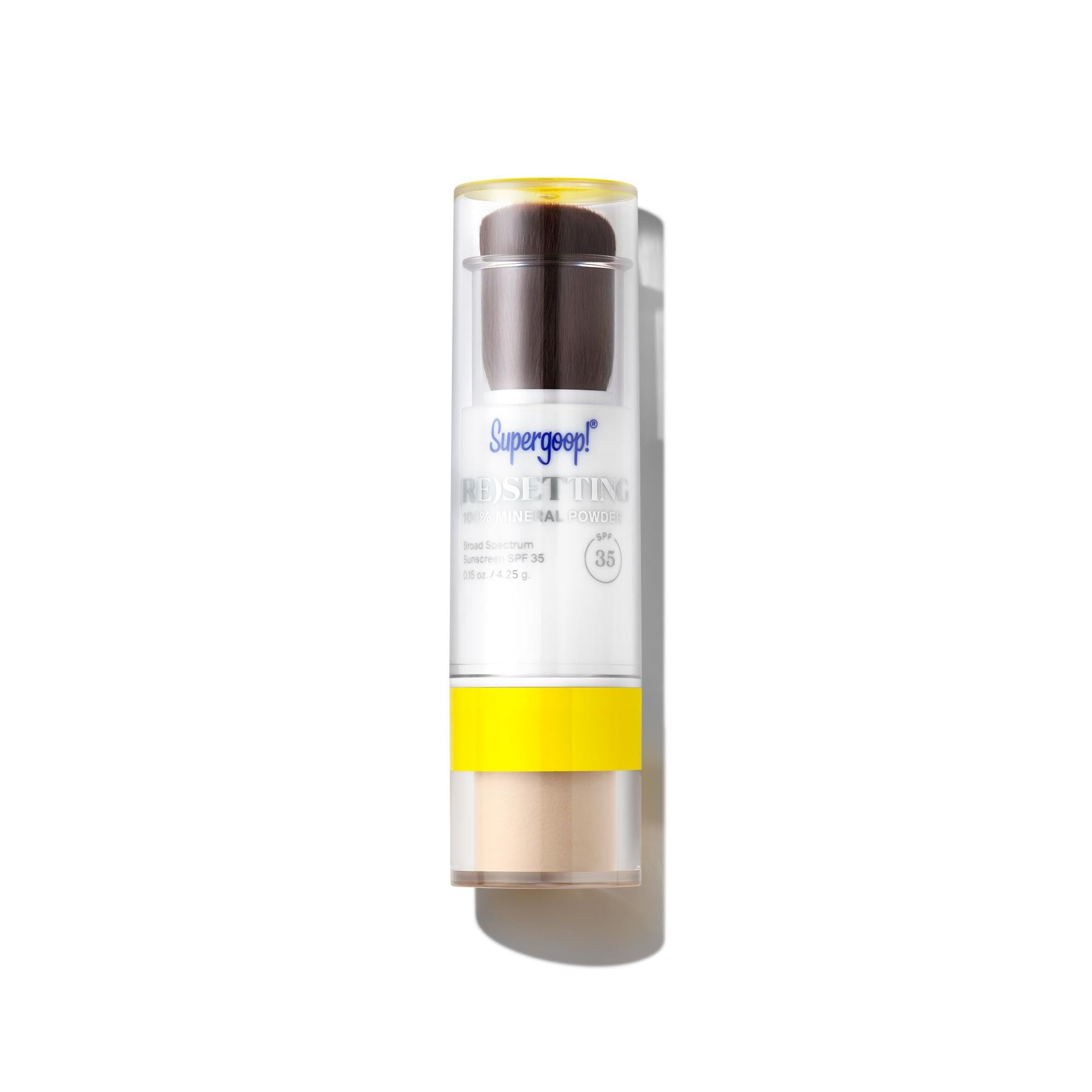 Supergoop! (Re)setting 100% Mineral Powder For Makeup, Translucent - 0.15 oz - Broad Spectrum SPF 35 PA+++ Sunscreen - With Ceramides, Olive Glycerides & Coated Silica Spheres
