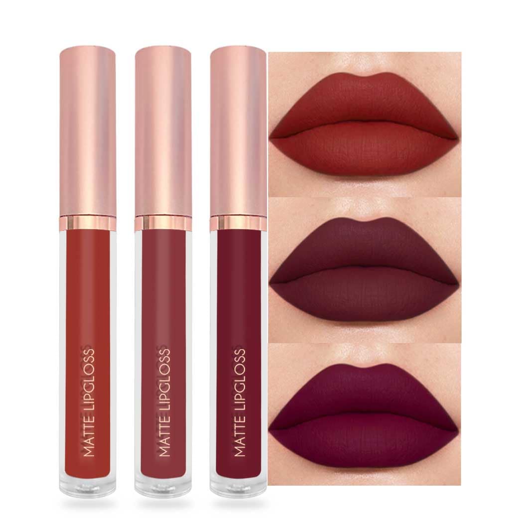 6Pcs Matte Liquid Lipstick Makeup Set, Matte liquid Long-Lasting Wear Non-Stick Cup Not Fade Waterproof Lip Gloss (Set A)