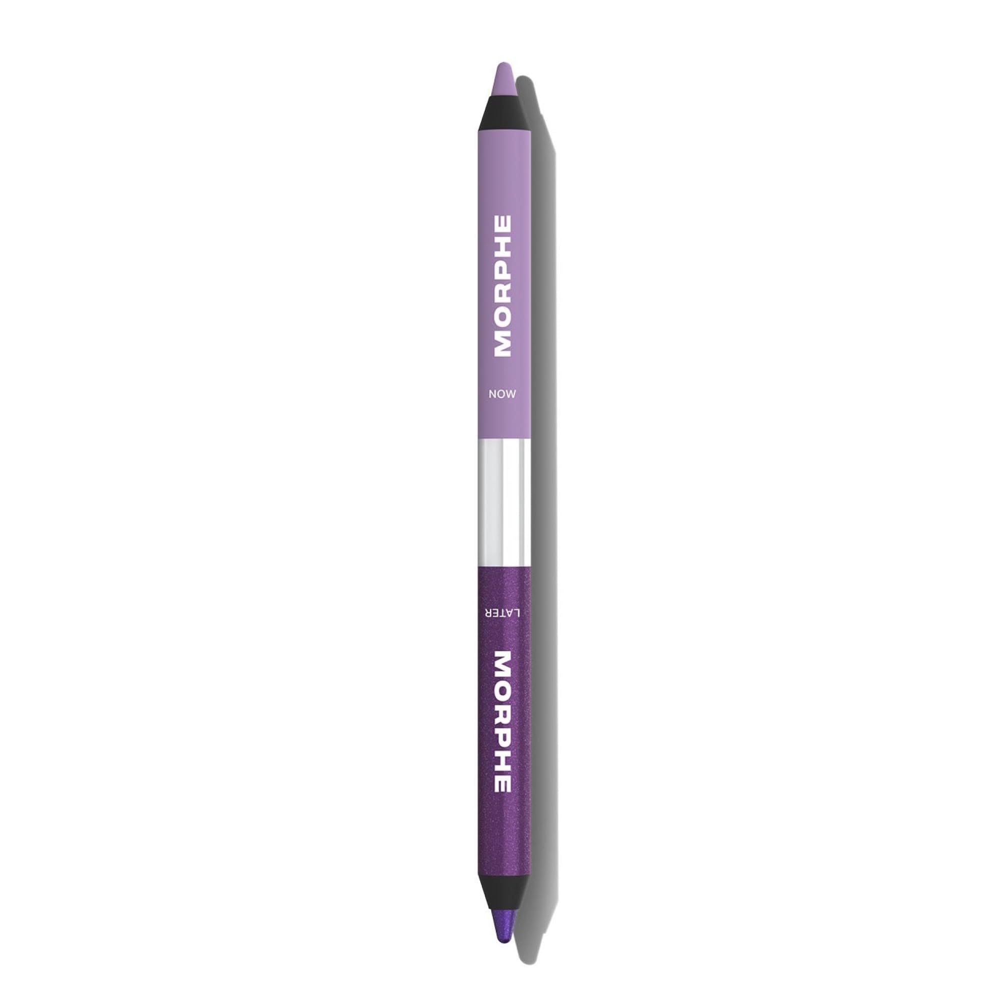 Morphe Bi-Liner Dual-Ended Gel Eyeliner Pencil - Matte & Metallic Eye Liner Duo with Long Lasting Waterproof Color for Precise and Smoked Eye Makeup Looks - Now or Later (0.04 oz)