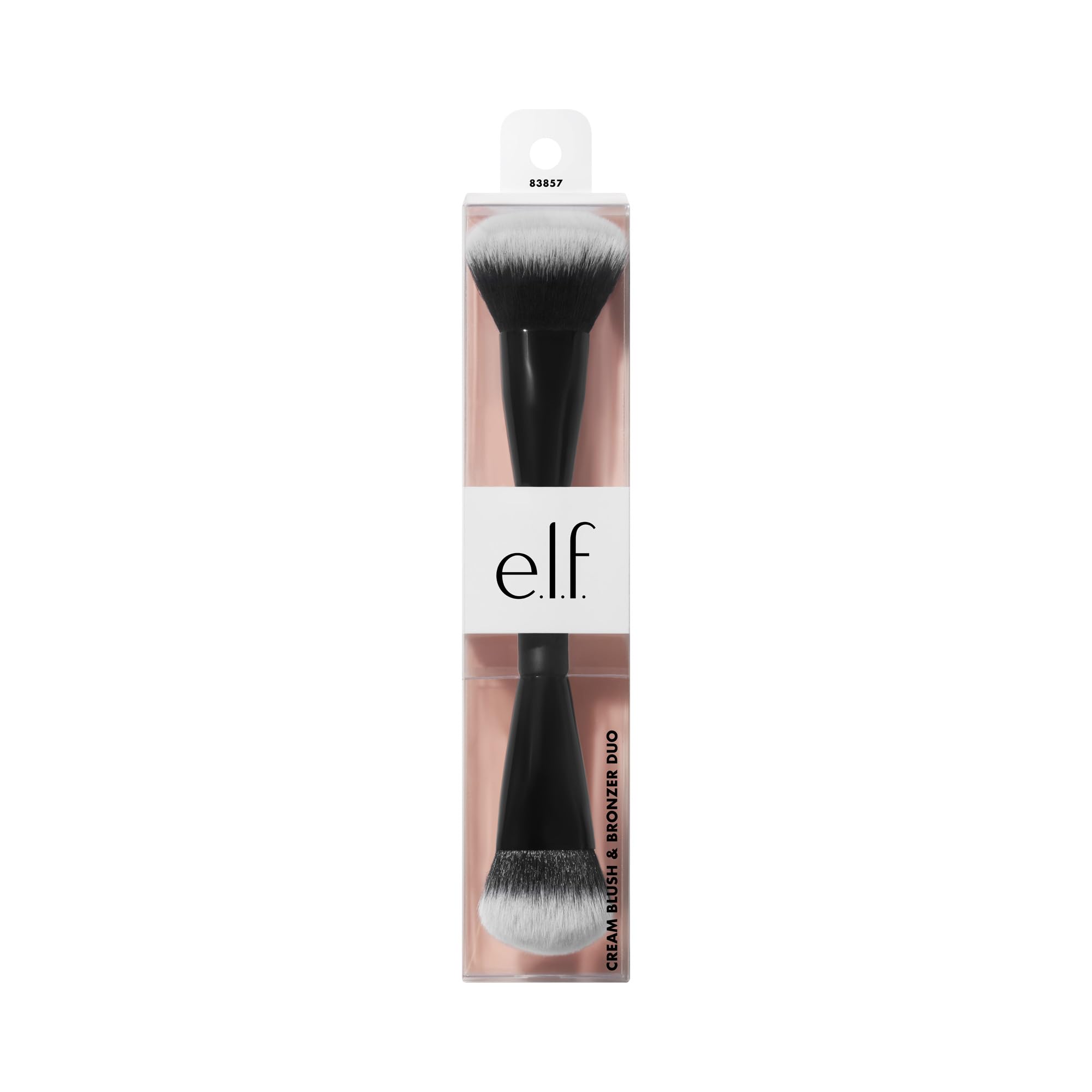 e.l.f. Cream Blush & Bronzer Duo Brush, 2-in-1 Makeup Brush for Blending & Layering Cream Formulas, Creates Seamless Glow, Vegan & Cruelty-Free