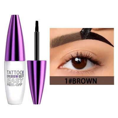 Tattoo Eyebrow Gel Easy Peel Off, Waterproof & Sweatproof Eyebrow Tint Peel Off, Easy Peel-Off Eyebrow Gel, Suitable For All Skin Types (Dark brown)