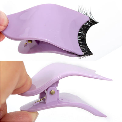 False Eyelash Applicator Tool 3 Pack Eyelash Clip Lash Buddy Makeup Tool for False Lash for Beginners EasyTo Wear (Purple，Pink，White