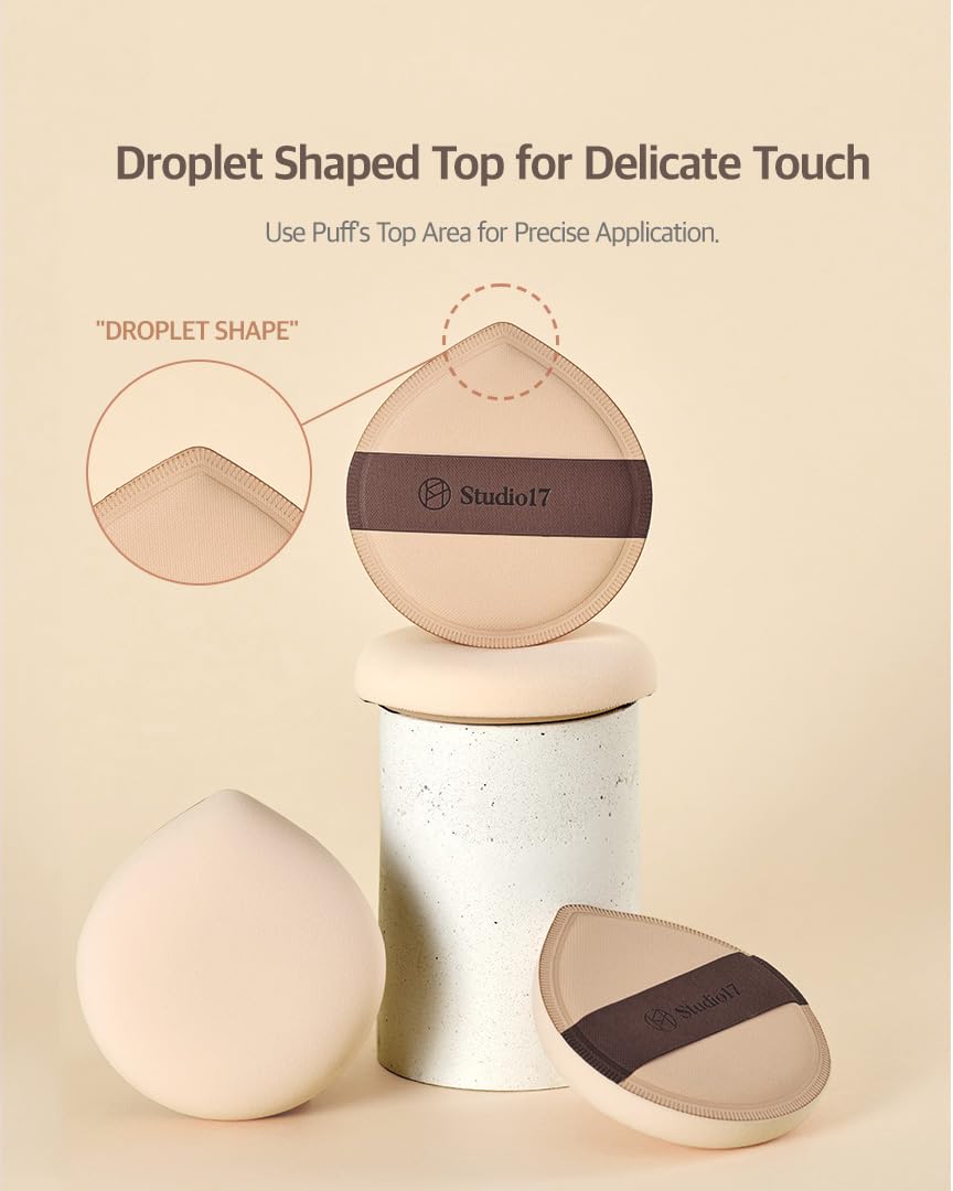 STUDIO17 Pang Pang Makeup Powder Puff 1 Pc | Big Makeup Sponge for Foundation | Fluffy Cushion Puff Blender With Latex | Korean Makeup Puff for Foundation and Powder | 2.2In Diamater
