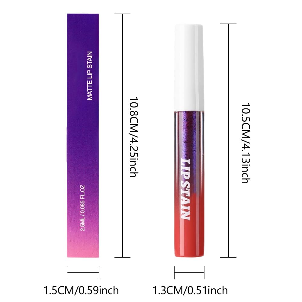 evpct 3Pcs Peel Off Lip Stain Tints, Maroon Mauve Red Matte Liquid Lipstick Lip Stain Long Lasting Waterproof for Women, Non-stick Cup Lipstick Peel Off Highly Pigmented Smudge-proof, 01# & 02# & 03#