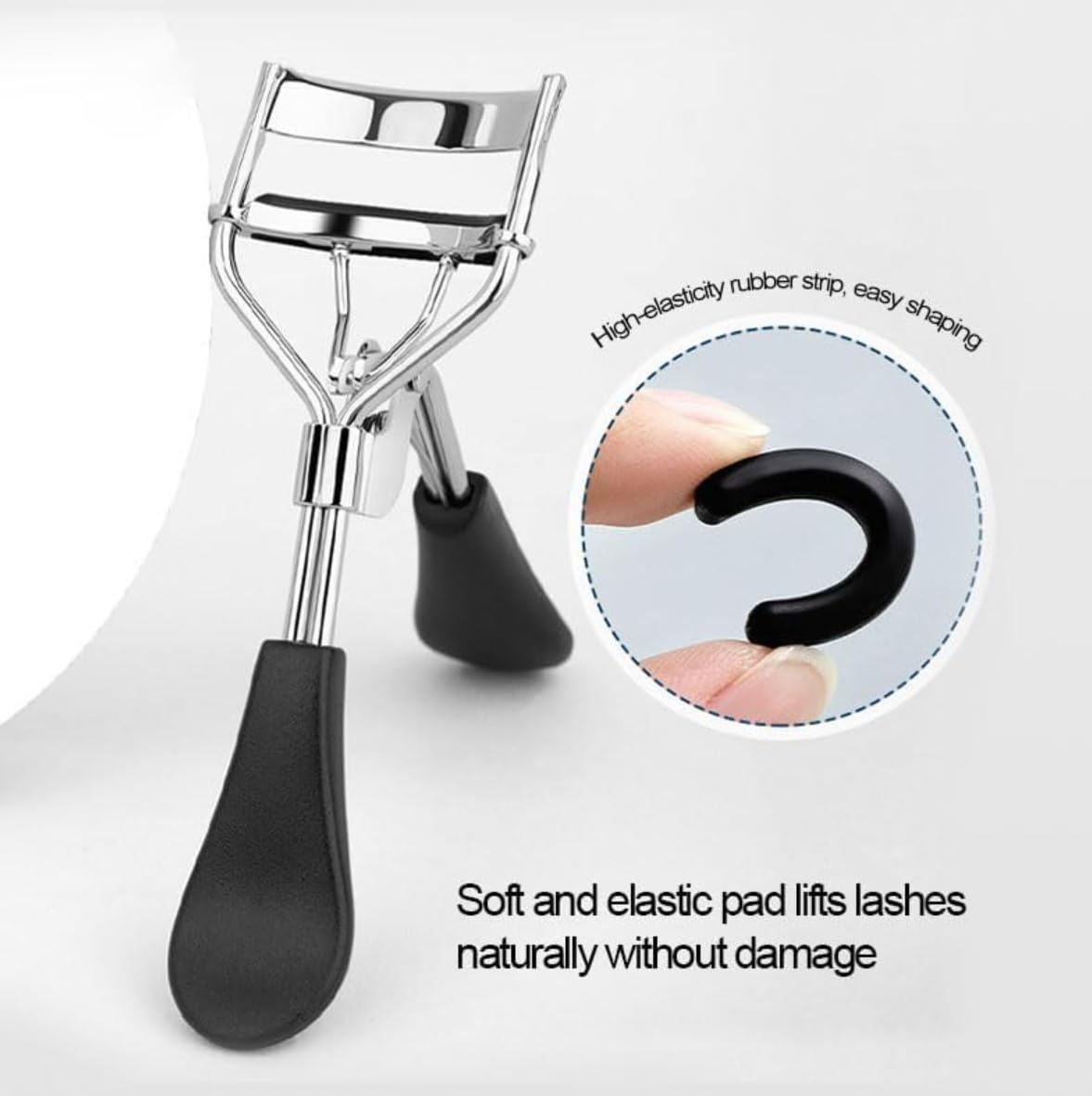 Eyelash Curler, Wide Opening Lash Curler for Long-Lasting Natural Curl, Ergonomic Design Lash Lift Tool for All Eye Shapes, Black Portable Makeup Tool