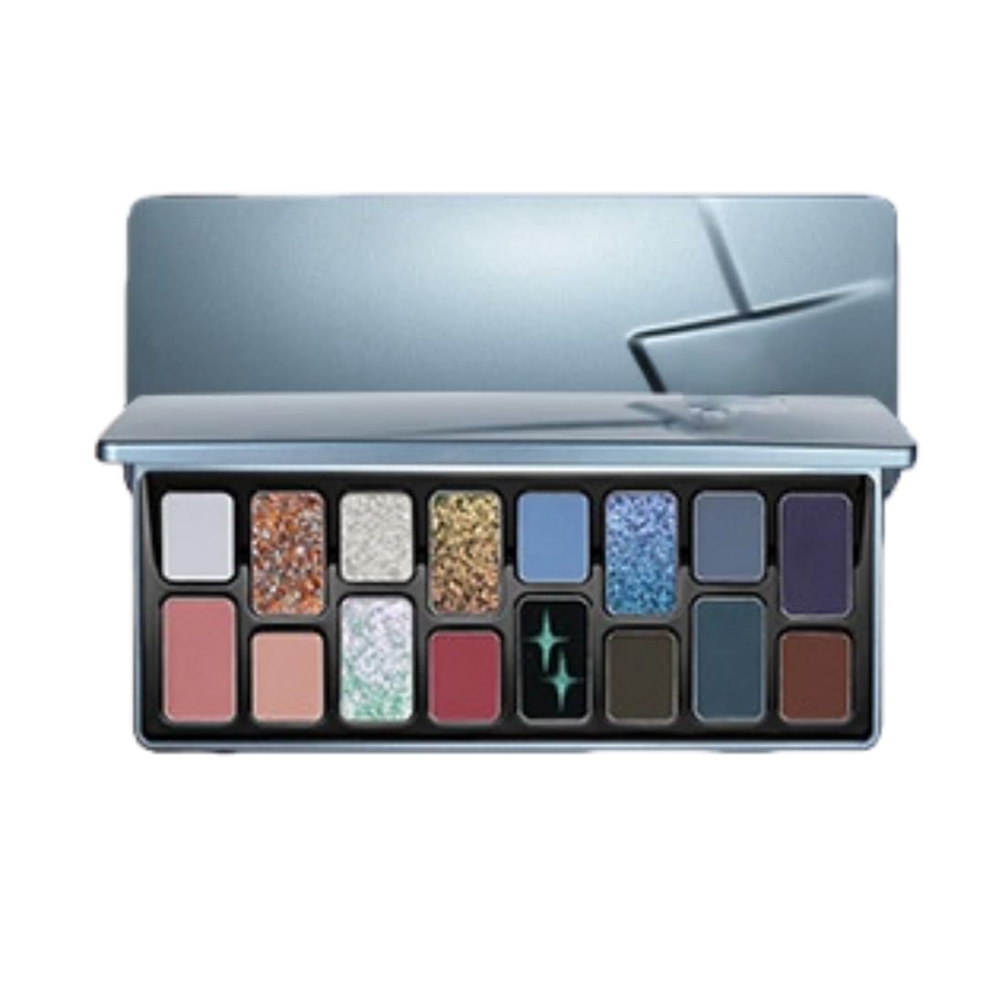 Cheeryep Qianyan 16 Color Eye Shadow Palette Pink Brown Cowboy Blue Multicolor Matte Pearl Smoky Eye Makeup Palette (15, 16g)