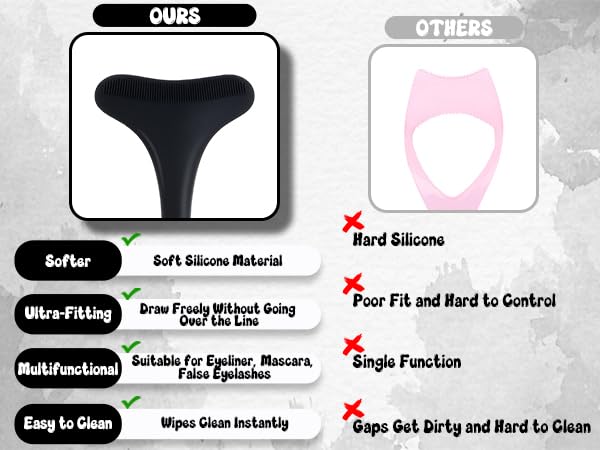 Mascara Guard, Black Mascara Eyelid Shield Reusable Silicone for Beginners, Non-Slip Grip to Prevent Makeup Residue & Smudges