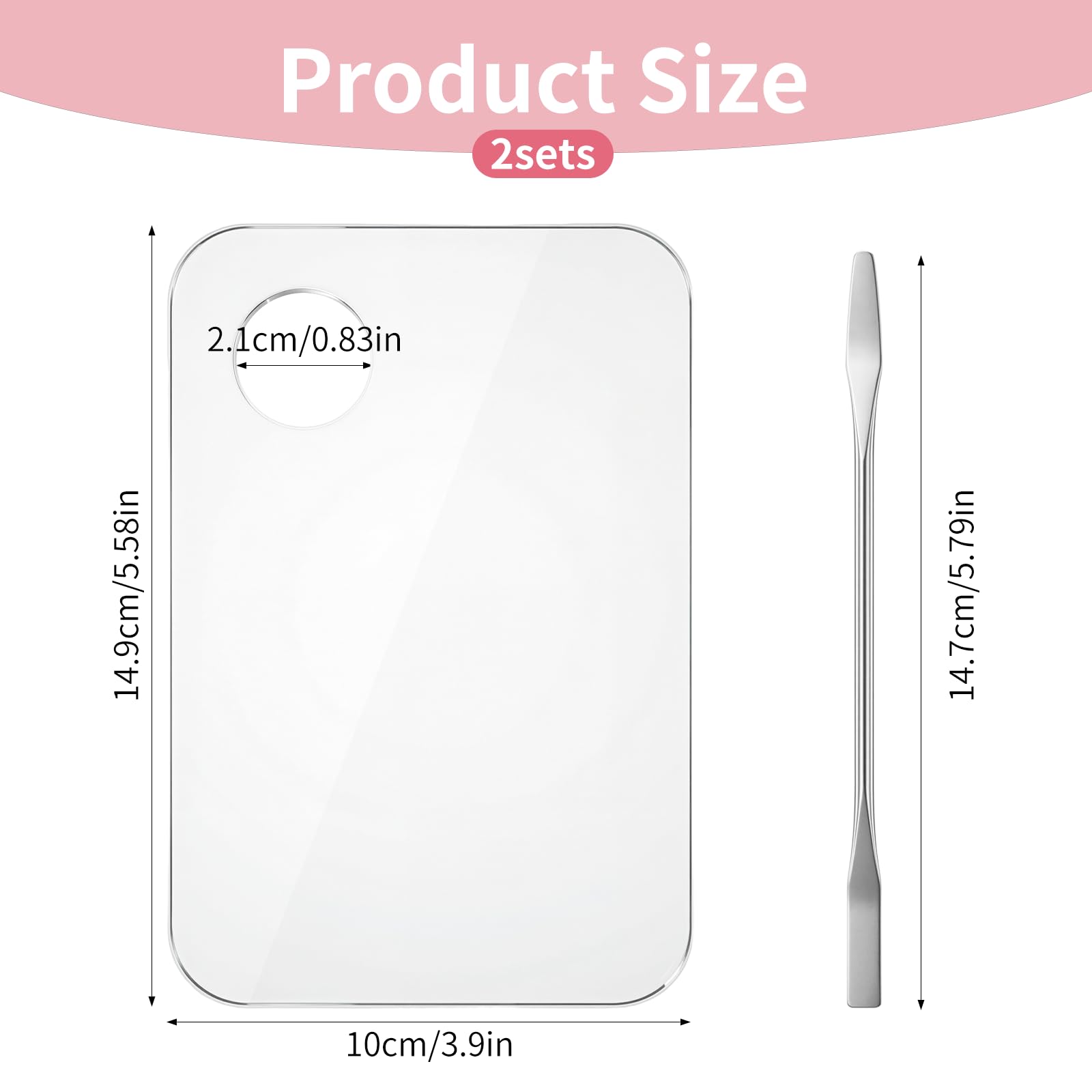 4 Pcs Makeup Mixing Tray, Acrylic Cosmetic Makeup Palette with Make Up Spatula, Make Up Mixing Palette Foundation Palettes for Beauty Salon Color Cream Liquid Foundation Mixing Palettes