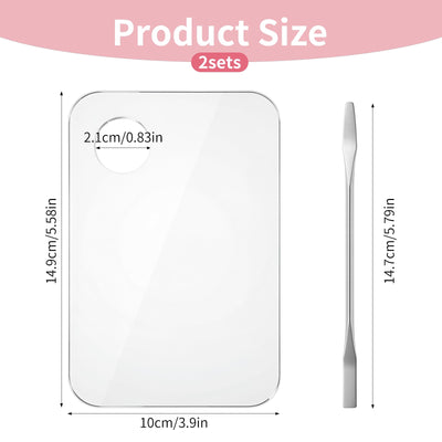 4 Pcs Makeup Mixing Tray, Acrylic Cosmetic Makeup Palette with Make Up Spatula, Make Up Mixing Palette Foundation Palettes for Beauty Salon Color Cream Liquid Foundation Mixing Palettes
