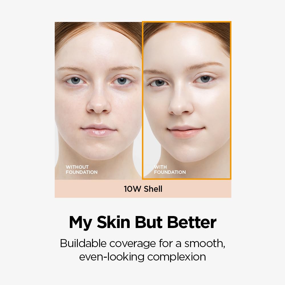 JUNG SAEM MOOL Essential Skin Nuder Cushion | Natural Finish, Buildable Coverage Cushion Foundation by Korean Makeup Artist (Mini, 0.17 Fl Oz), 19N N-Light