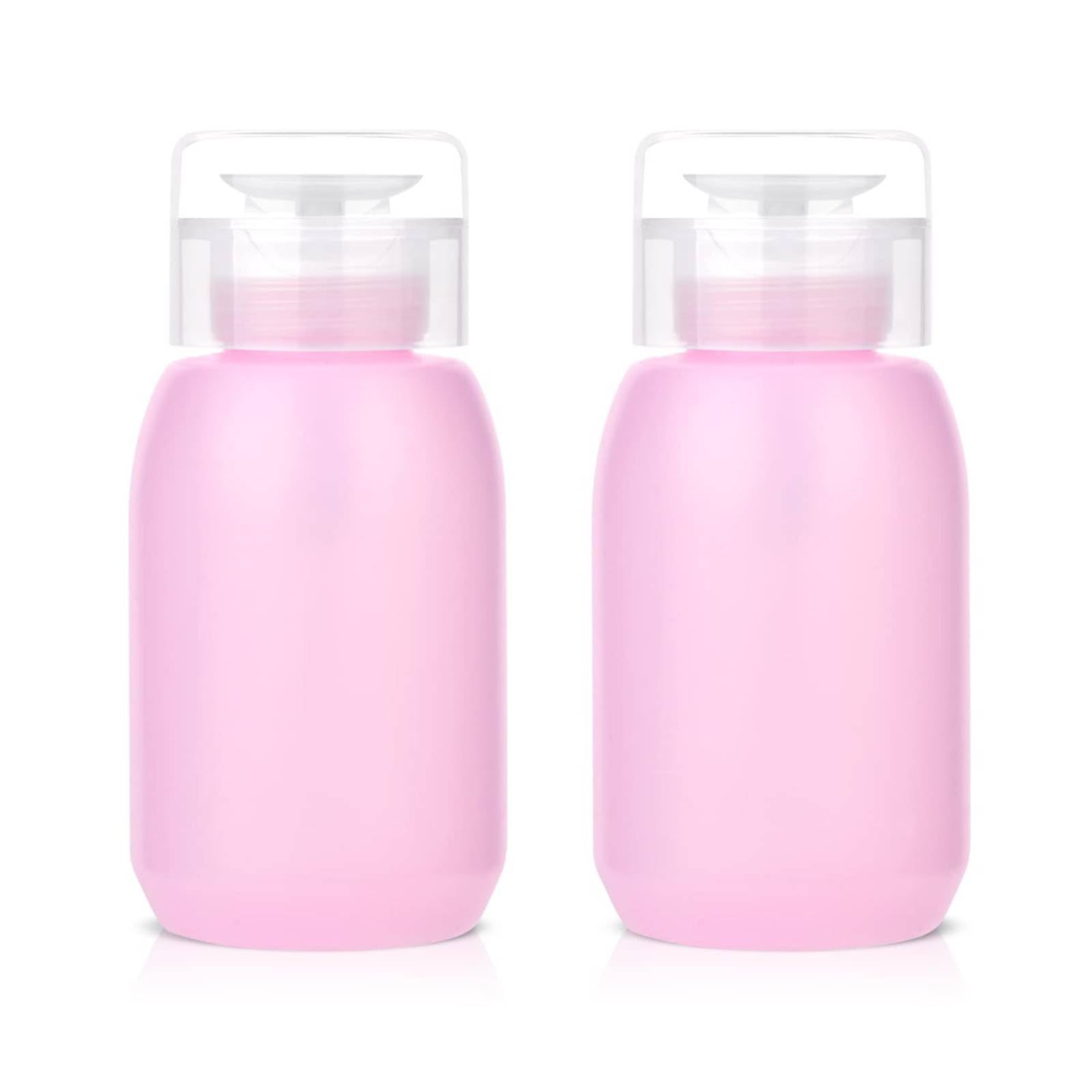 MEKK Acetone Pump Dispenser,Push Down Pump Dispenser Empty Alcohol Dispenser Push Down Nail Polish Remover Pump One-Touch Pump Bottle Dispenser for Nail Polish & Makeup Remover 2 Pack 200ML(6.8oz)