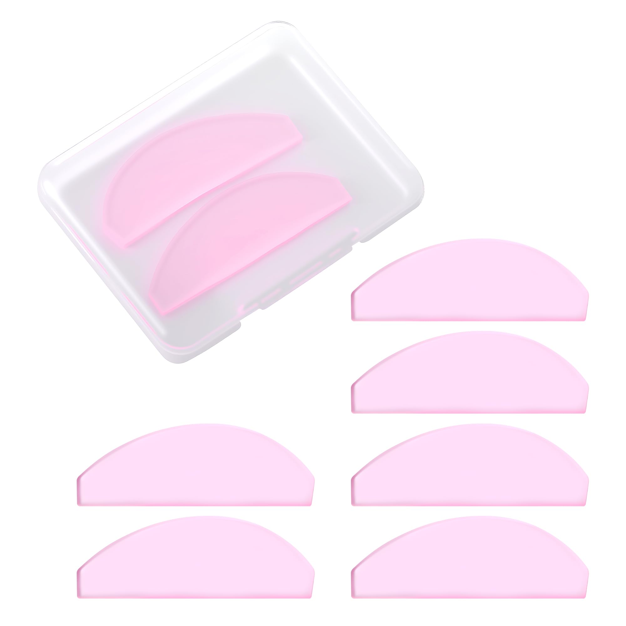 Eiodoni 4Pairs Lash Lift Shields Flat, 1mm Thin Rose Korean Silicone Lash Lift Pads, Super Sticky and Glueless Reusable Eyelash Lifting Rods for Perm, Lamination, Straightening, Salon Use