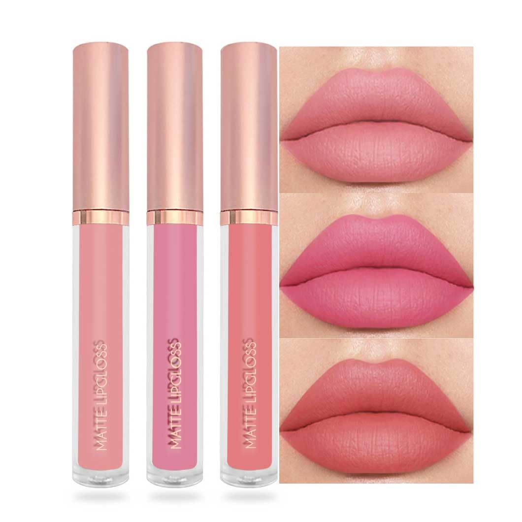6Pcs Matte Liquid Lipstick Makeup Set, Matte liquid Long-Lasting Wear Non-Stick Cup Not Fade Waterproof Lip Gloss (Set A)