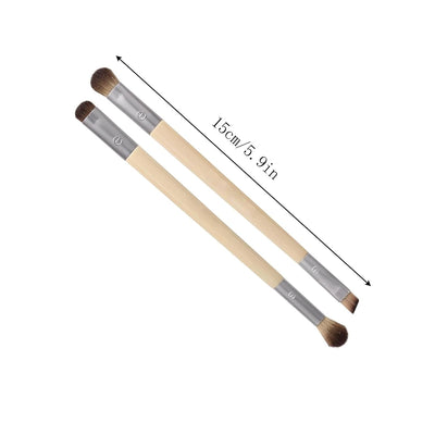 Enhancing Eye Brush Set, Makeup Brushes For Liquid, Cream & Powder Eyeshadow & Eye Liner Application, Dual-Sided & Eco-Friendly, Synthetic Bristles, Cruelty-Free, 2 Piece Set (Primary Color-2pcs)
