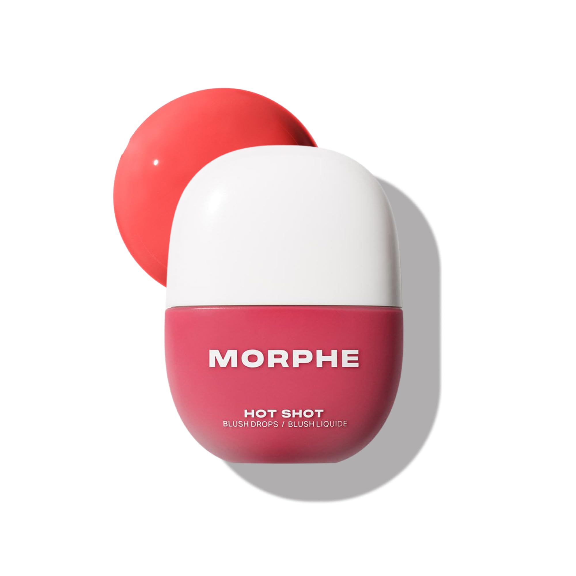 Morphe Hot Shot Blush Drops - Hydrating, Buildable Liquid Blush for Cheeks with Niacinamide and Antioxidants- Buildable, Waterweight Formula for a Natural Finish - Fireball (0.5 Fl Oz)