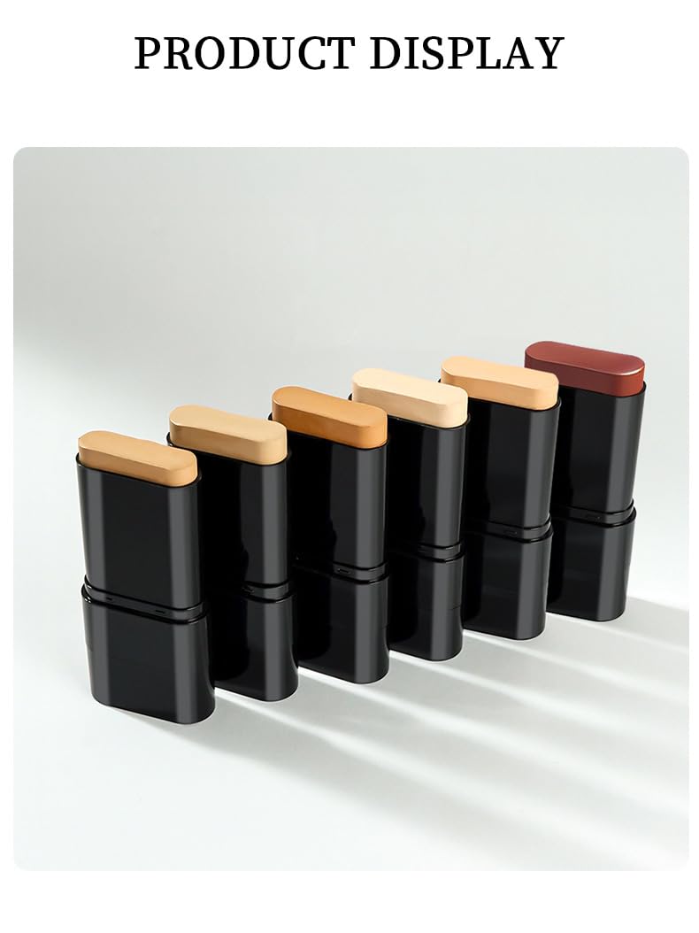 2 In 1 Foundation Stick With Brush【Full Coverage】【Long Lasting】【Lightweight】Concealer Stick, 02 NATURE
