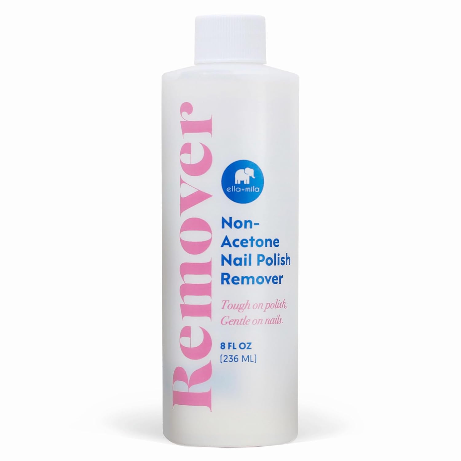 ella+mila Nail Polish Remover That Conditions While Removing – Non-Acetone, Gentle & Nourishing Formula – Vegan & Cruelty-Free – 8oz