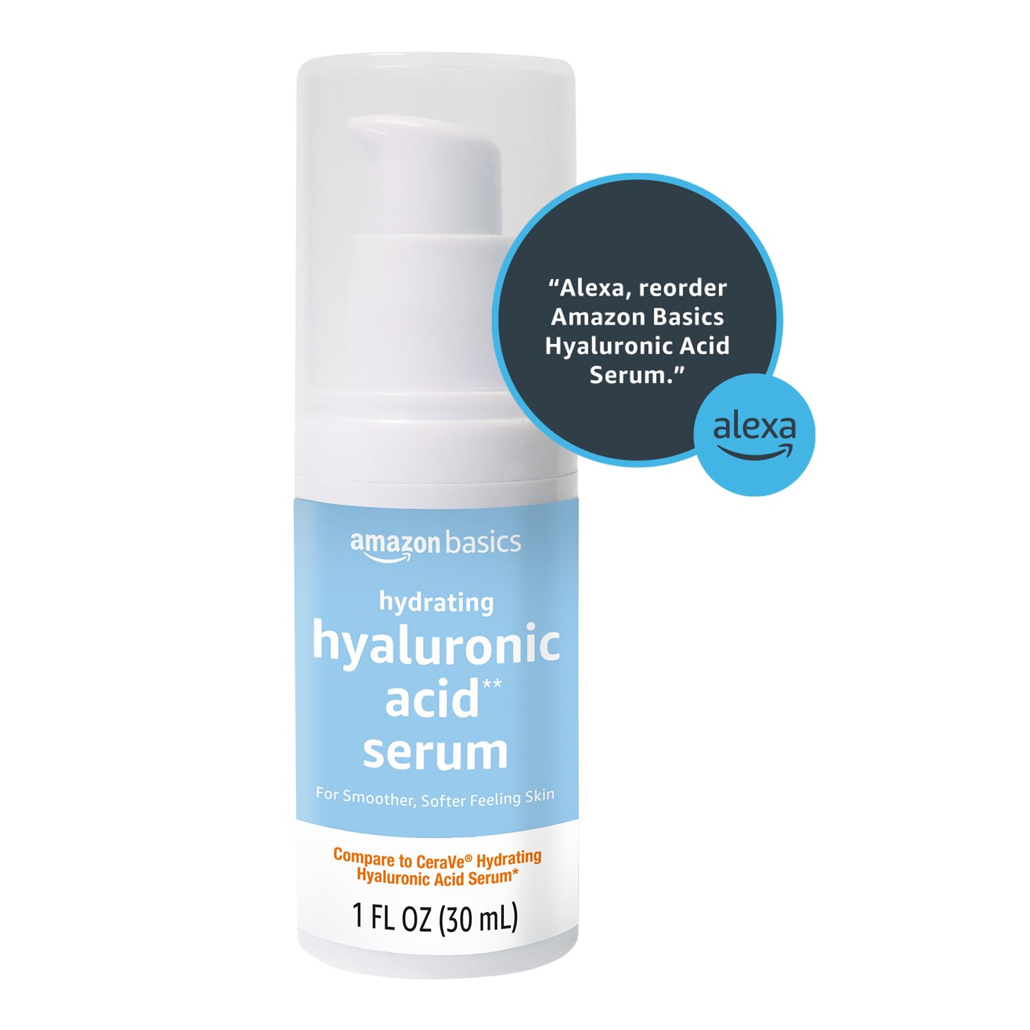 Amazon Basics Hydrating Hyaluronic Acid Serum with Essential Ceramides and Vitamin B, 1 Fluid Ounce