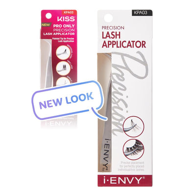 iENVY by Kiss Lash Applicator Tool, Precision Professional DIY Fales Eyelashes Extension Tweezers, Stainless Steel Curved Design for Individual, Cluster, Trio, Strip Lashes (Silver)