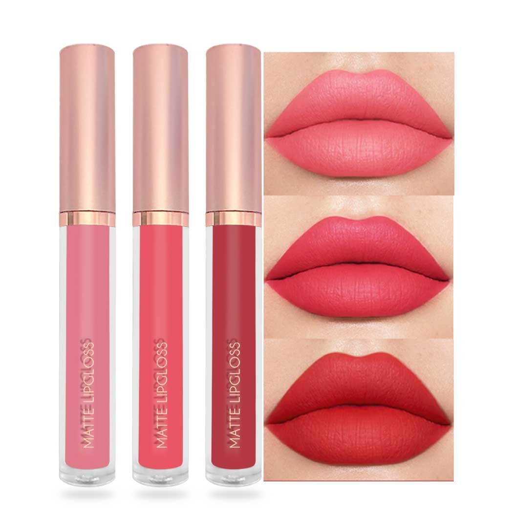 6Pcs Matte Liquid Lipstick Makeup Set, Matte liquid Long-Lasting Wear Non-Stick Cup Not Fade Waterproof Lip Gloss (Set A)