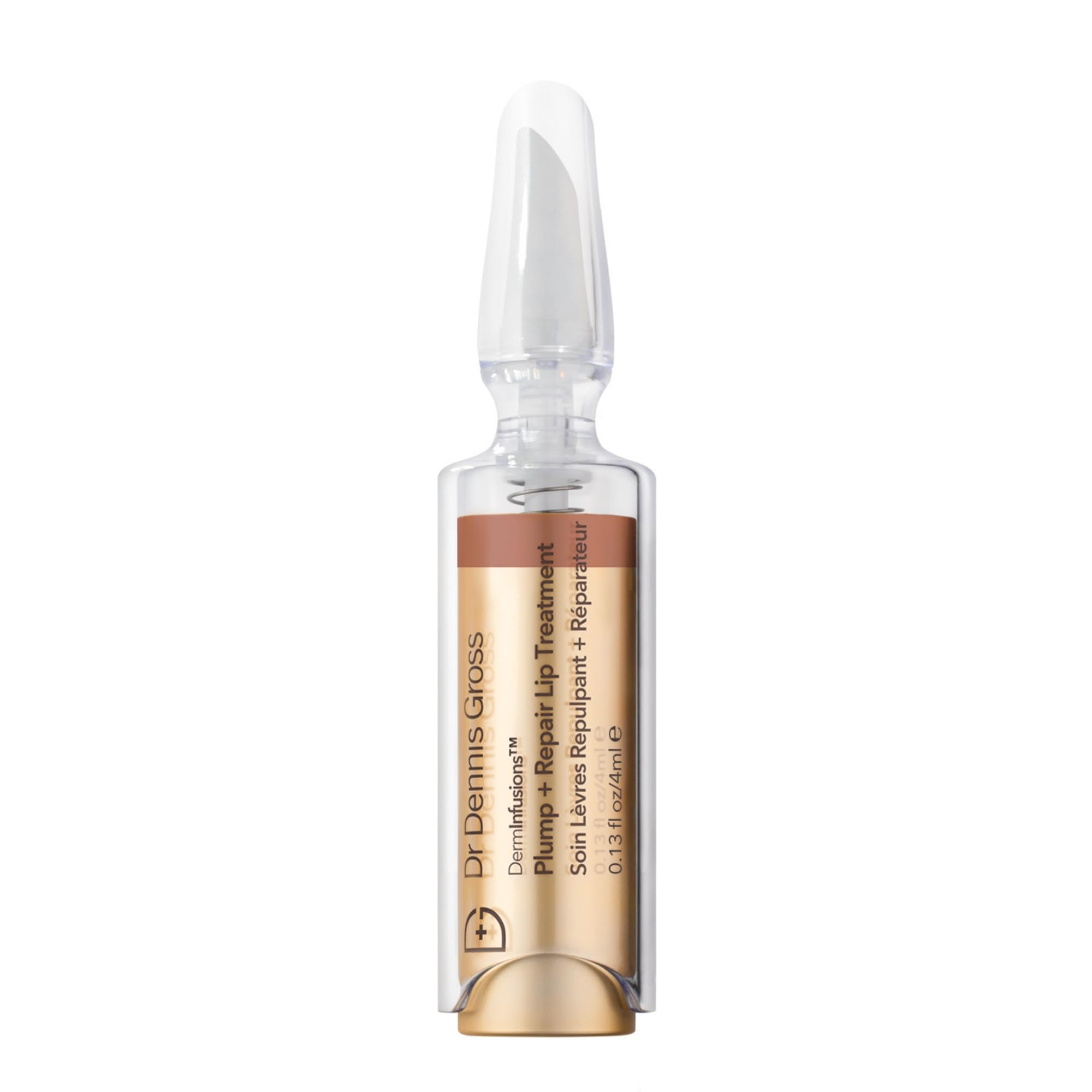 Dr Dennis Gross DermInfusions Plump + Repair Tinted Lip Treatment, Beige - Visibly Plumps & Defines Lips with Hyaluronic Acid & Peptides - Repairs Moisture Barrier - 4 mL