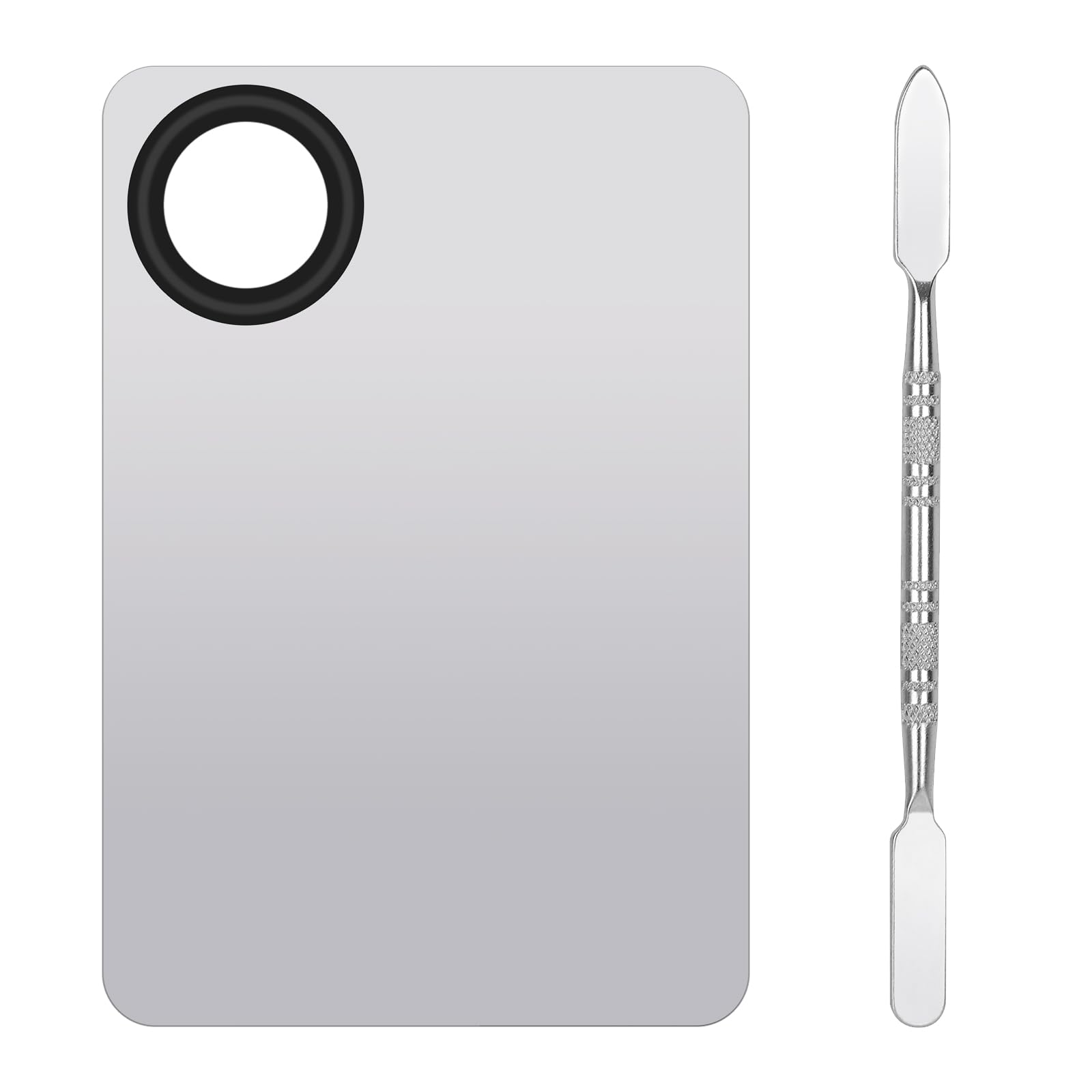 Stainless Steel Cosmetic Makeup Palette,Foundation Spatula,Makeup Mixing Foundation Nail Mixing Palette,Professional Cosmetic Mixing Makeup Palettes Spatula Makeup Artist Tool（1 Pcs）
