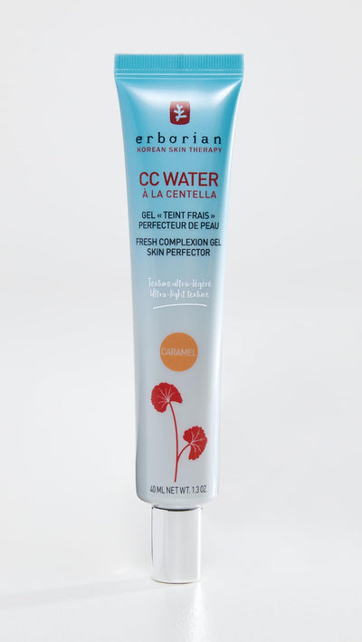 Erborian CC Water with Hyaluronic Acid, Caramel - Ultra-Light Aqua Gel Color Corrector with Centella Asiatica & Hyaluronic Acid - Plump, Softer & Hydrated Skin - Korean Skincare Skin Perfector- 1.3 Oz