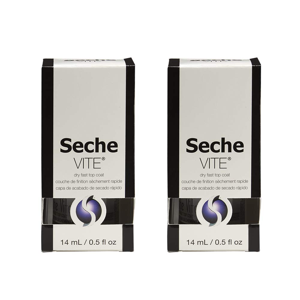 Seche Vite Dry Fast Top Coat for Nail Polish and Manicure (2 pack, 0.5 fl oz)