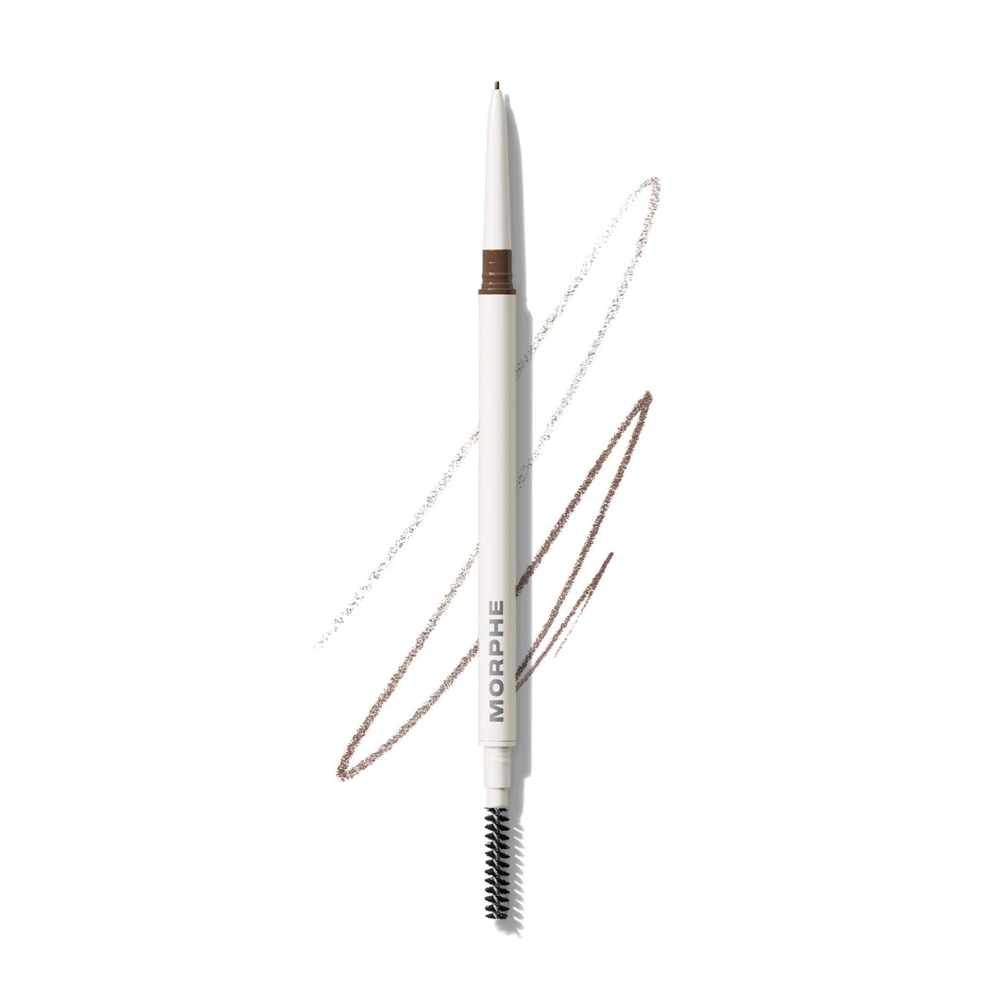 Morphe Nano Brow Pencil - Ultrafine Eyebrow Pencil for Hairlike Strokes - Precision Eye Makeup with Spoolie Brush for Natural Definition and Long-Lasting Wear - Cold Brew (0.001 oz)
