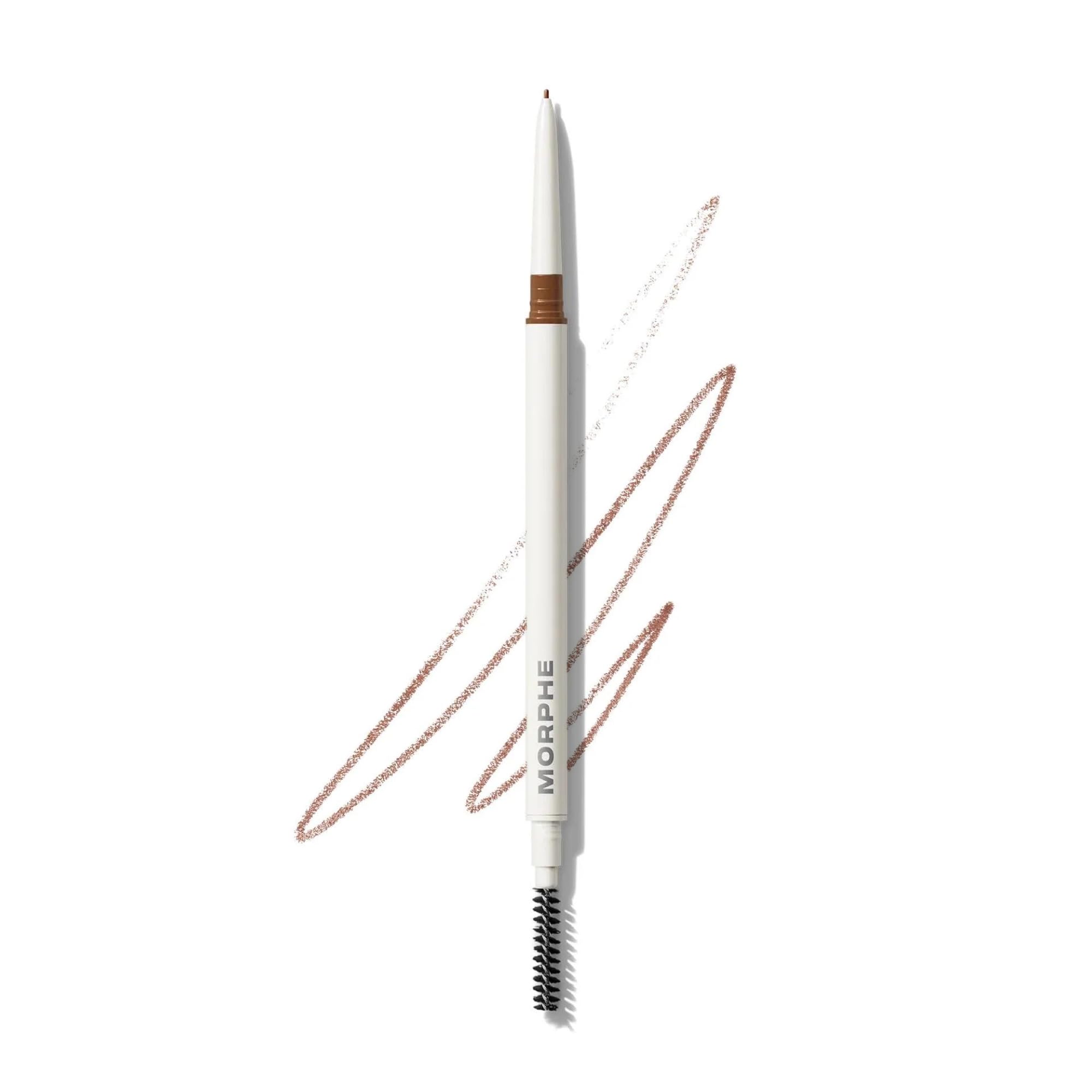 Morphe Nano Brow Pencil - Ultrafine Eyebrow Pencil for Hairlike Strokes - Precision Eye Makeup with Spoolie Brush for Natural Definition and Long-Lasting Wear - Almond (0.001 oz)