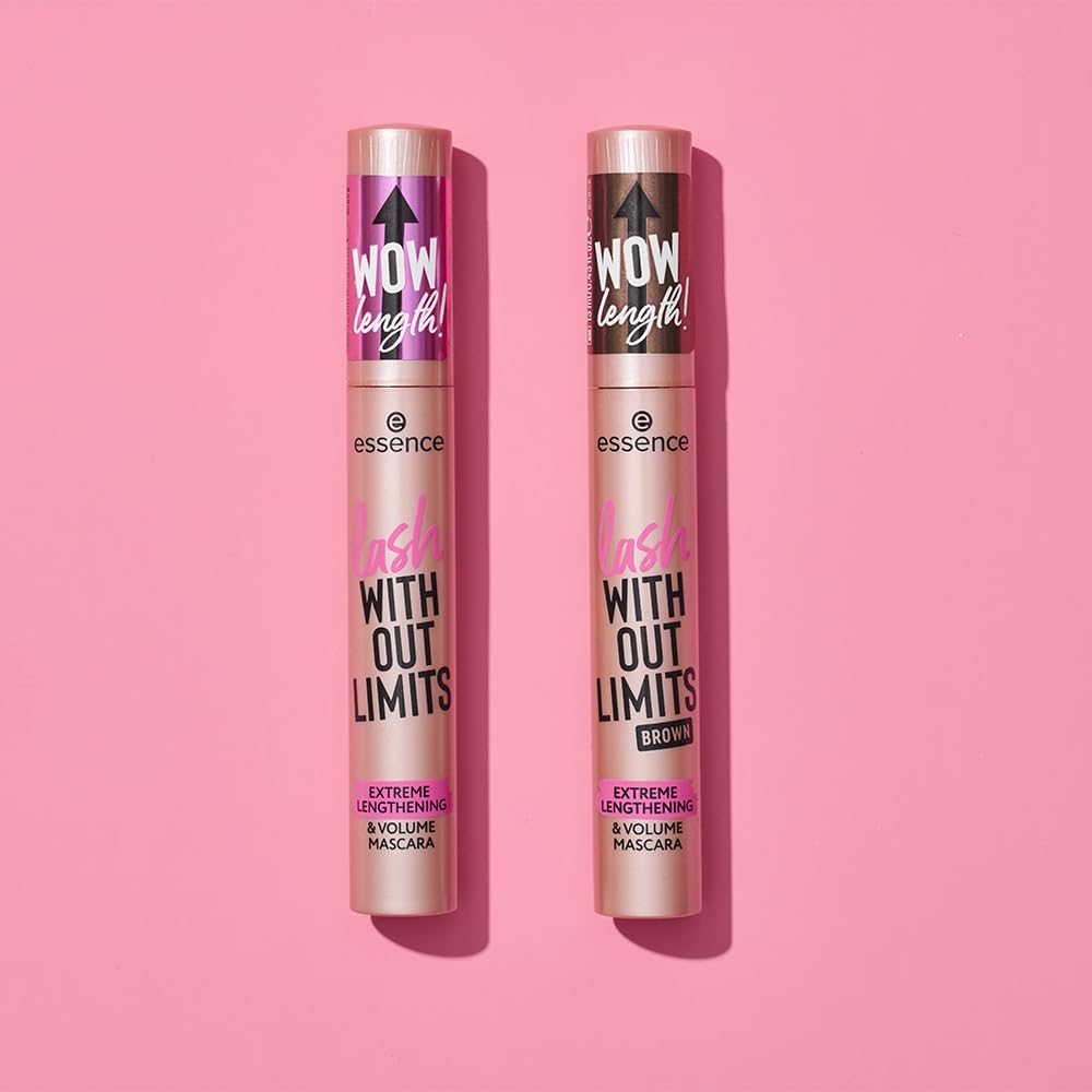 essence | Lash Without Limits Extreme Lengthening & Volume Mascara (02 | Brown) | Volumizing & Lengthening | Vegan, Cruelty Free & Paraben Free
