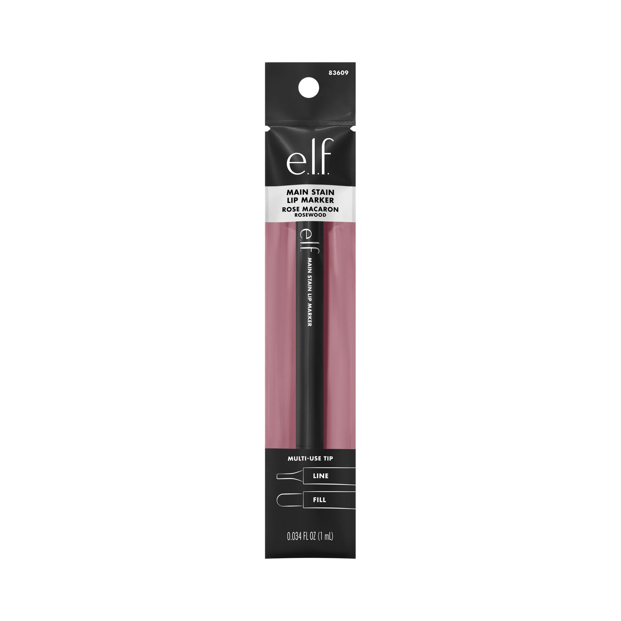 e.l.f. Main Stain Lip Marker, Lip Stain to Line, Define, Contour & Fill for Long-Lasting & Transfer-Resistant Color, Vegan & Cruelty-Free, Rose Macaron