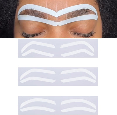 Airbrush Eyebrow Stickers Stencils Shape Tape Disposable Tattoo Auxiliary Stickers Airbrush Brow Border Shaping Mapping Guide Tape Air Brush Templates for Tinting Makeup (1 Bag 12 Pairs)